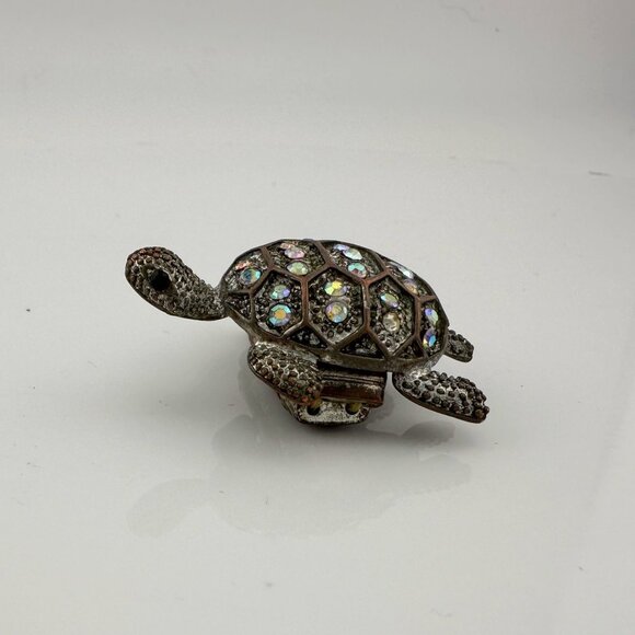 Vintage Costume Jewelry  Owl, Dolphin and Turtle Rhinestone Animal Rings - Picture 15 of 16